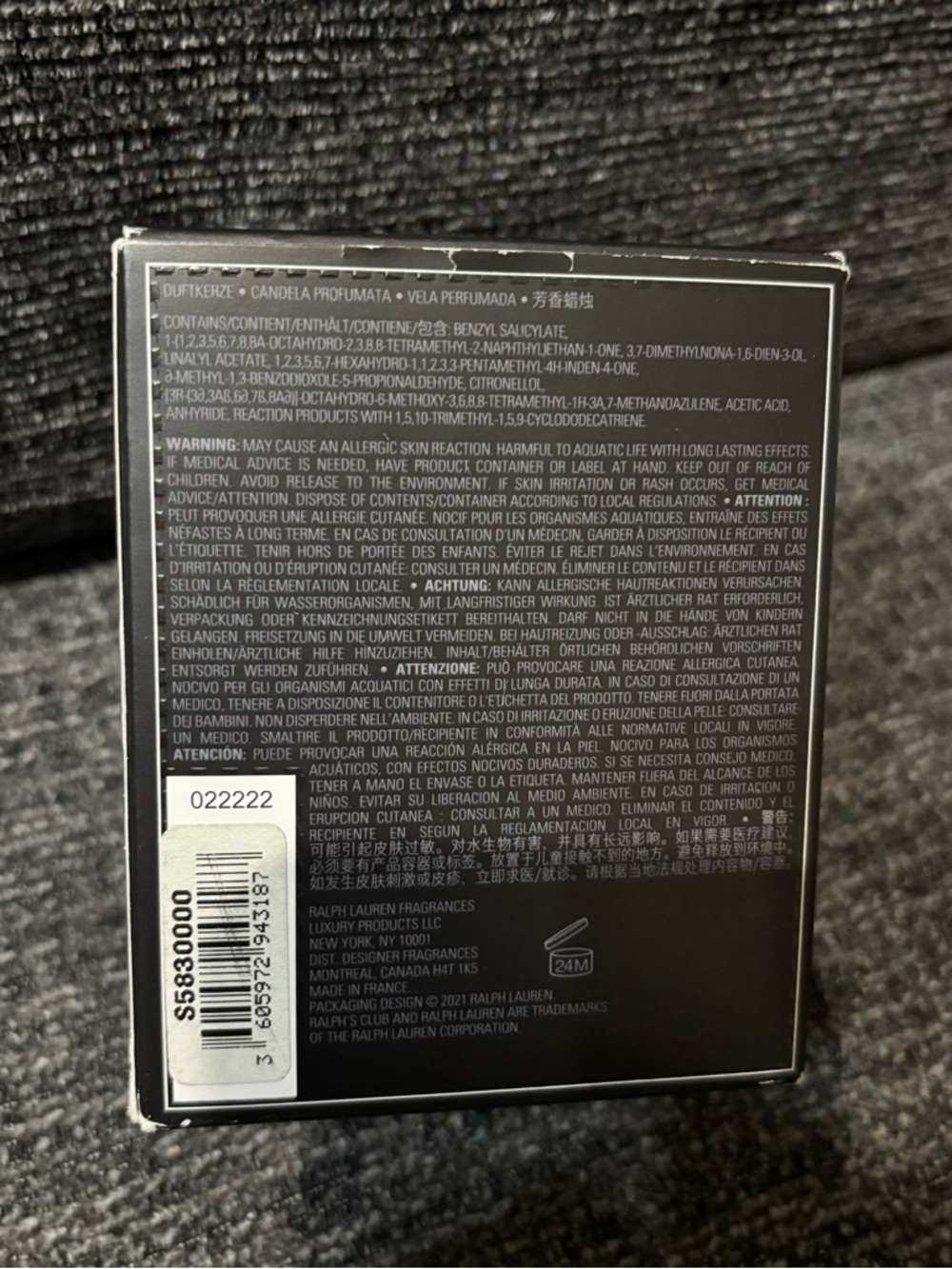 Ralph Lauren Black Ralph's Club Scented Candle - Picture 5 of 9